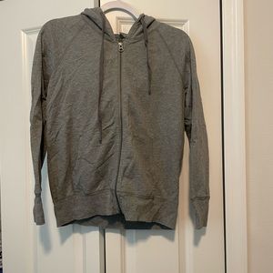 Gray long sleeve zip up hoodie